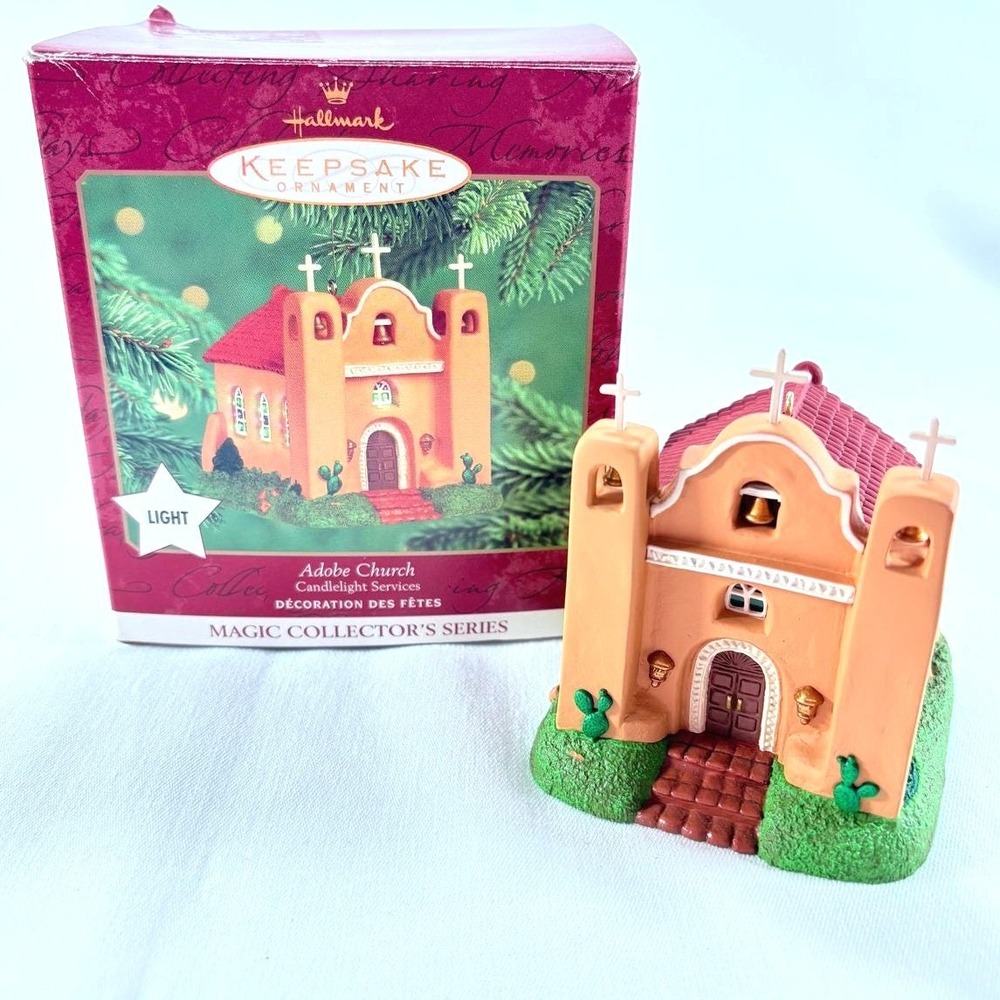 Hallmark Adobe Church Ornament 2000 Terracotta Magic Light Candlelight Services